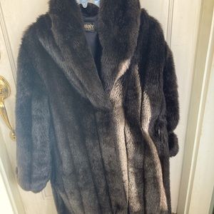 Beautiful faux fur full length mink coat